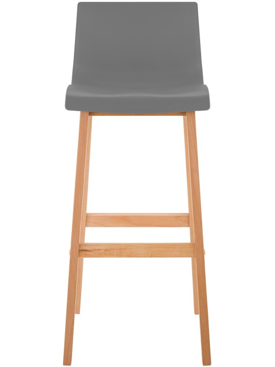 Tabouret de bar Hoover Natura structure 4 pieds, gris