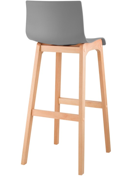 Tabouret de bar Hoover Natura structure 4 pieds, gris