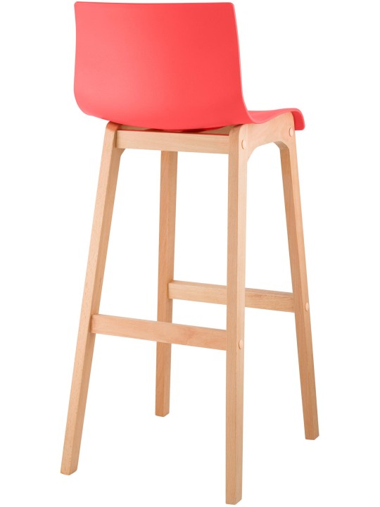 Tabouret de bar Hoover Natura structure 4 pieds, rouge