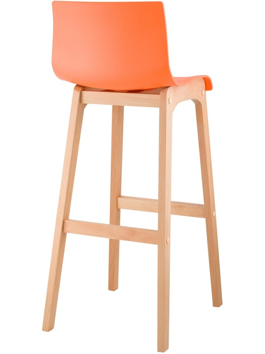 Tabouret de bar Hoover Natura structure 4 pieds, orange