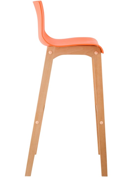 Tabouret de bar Hoover Natura structure 4 pieds, orange