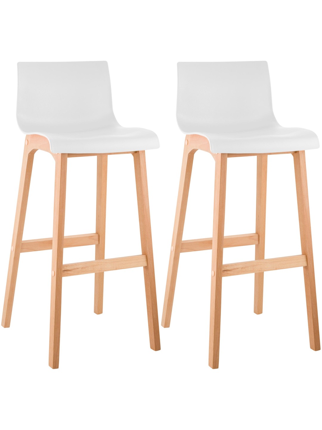 Lot de 2 tabourets de bar Hoover Natura, blanc