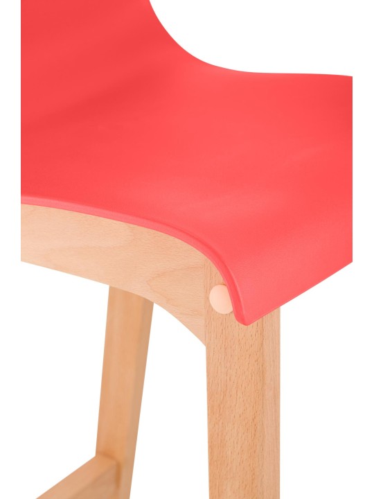 Lot de 2 tabourets de bar Hoover Natura, rouge