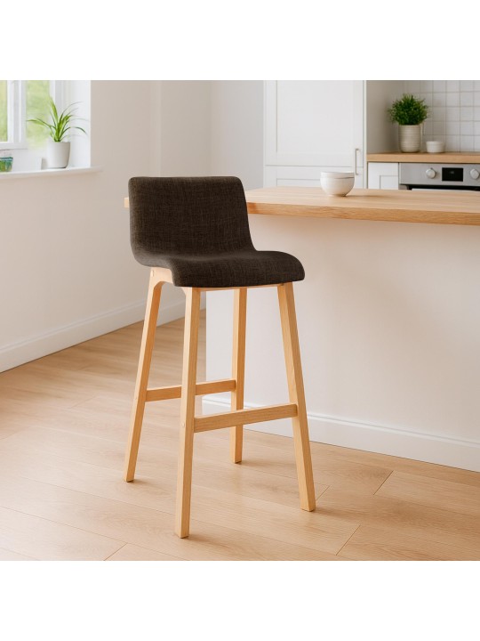 Tabouret de bar Hoover tissu Natura, brun Tabouret de bar Hoover tissu Natura, brun