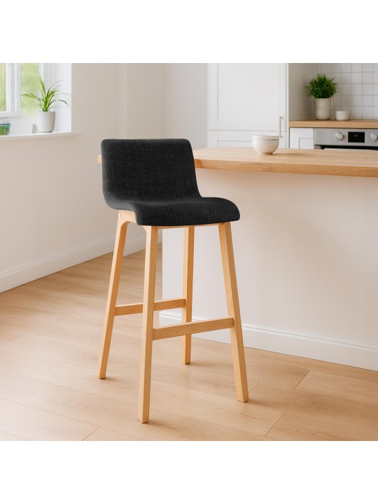 Tabouret de bar Hoover tissu Natura, gris foncé