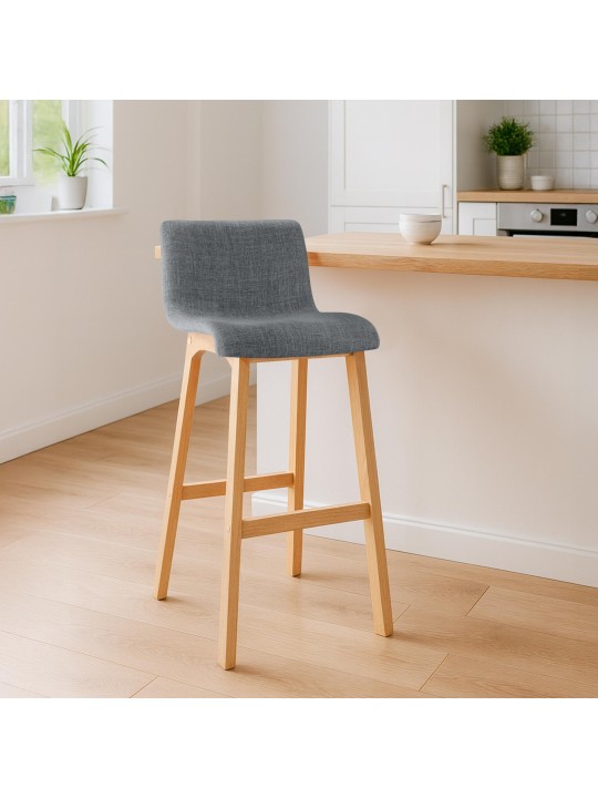 Tabouret de bar Hoover tissu Natura, gris clair