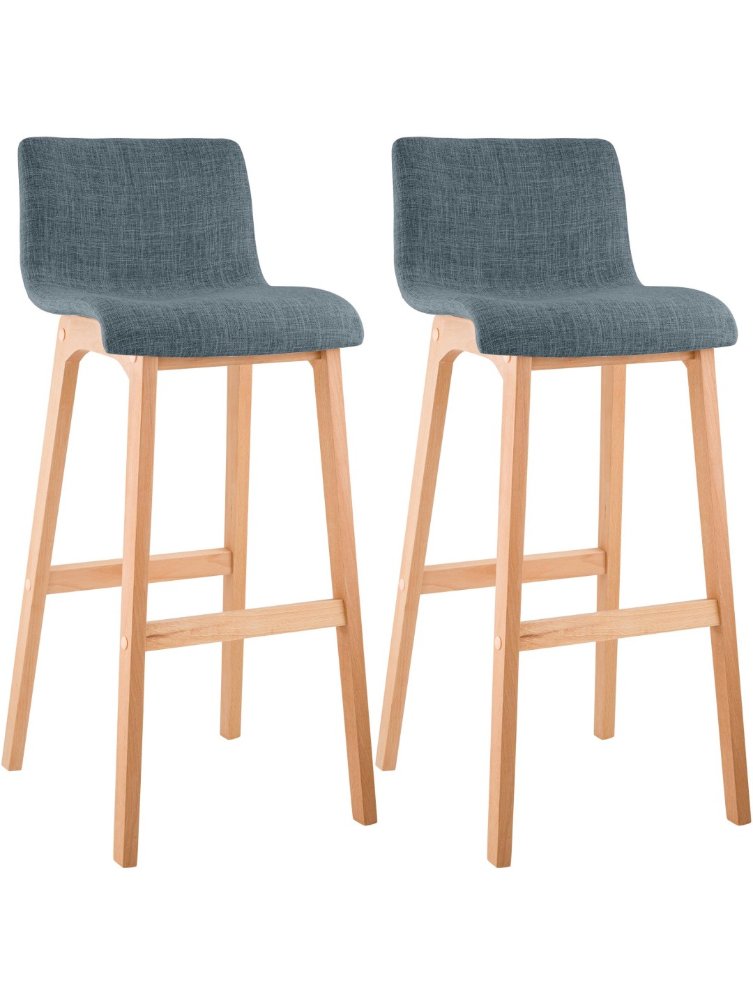 Lot de 2 tabourets de bar Hoover tissu Natura, bleu