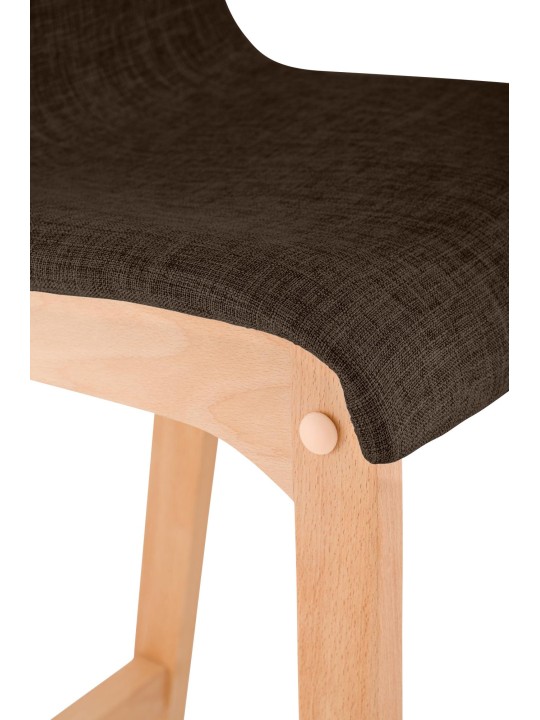 Lot de 2 tabourets de bar Hoover tissu Natura, brun