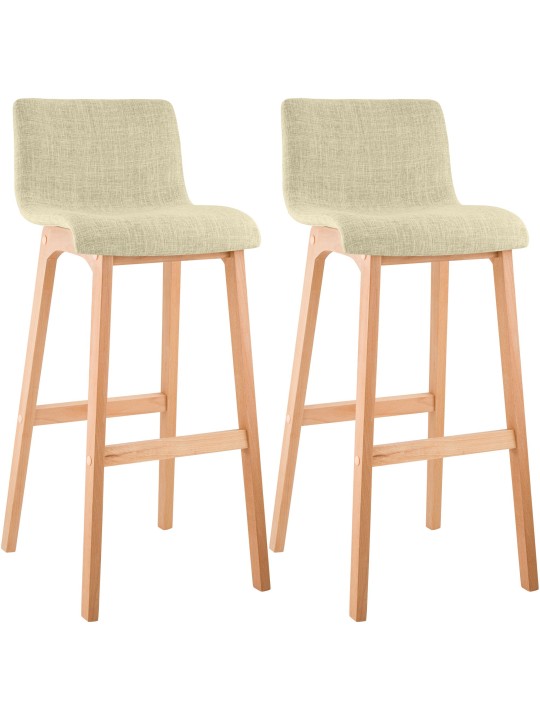 Lot de 2 tabourets de bar Hoover tissu Natura, crème