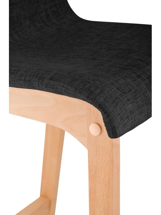 Lot de 2 tabourets de bar Hoover tissu Natura, gris foncé