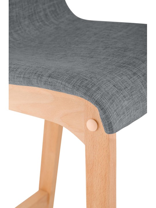 Lot de 2 tabourets de bar Hoover tissu Natura, gris clair