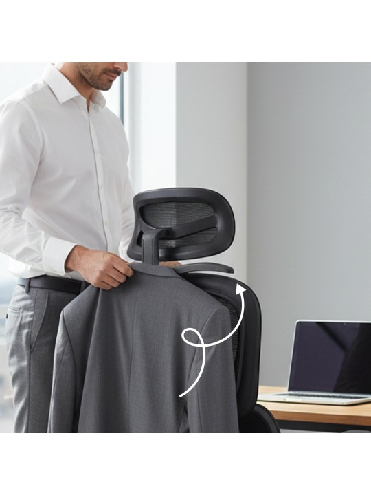 Chaise de bureau Lothenda, noir