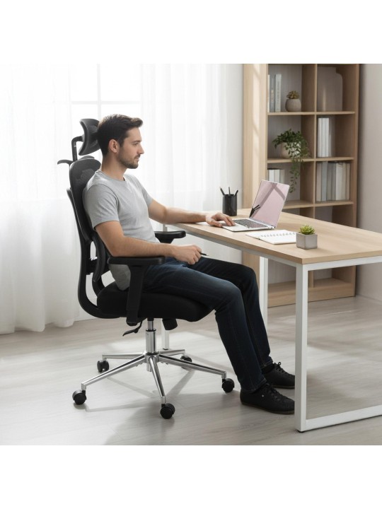 Chaise de bureau Lothenda, noir