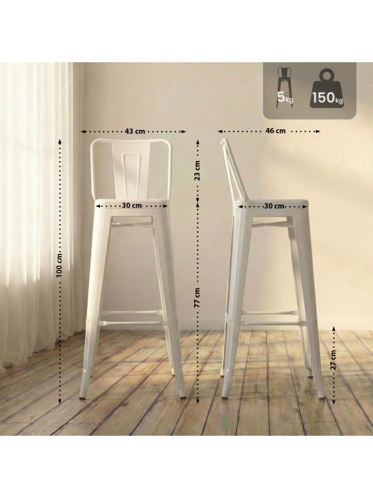 Tabouret de bar Mason, blanc Tabouret de bar Mason, blanc