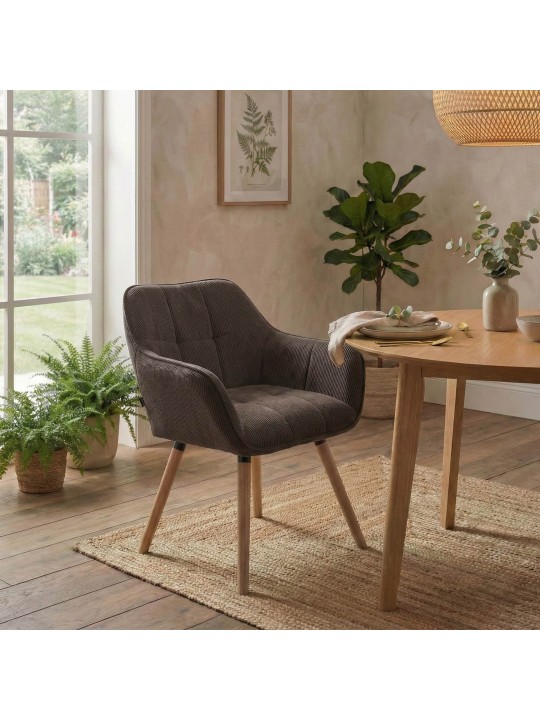 Chaise de salle à manger Vienna Cord natura, brun