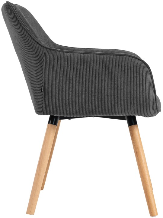 Chaise de salle à manger Vienna Cord natura, gris foncé