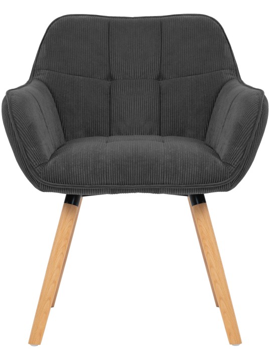 Chaise de salle à manger Vienna Cord natura, gris foncé