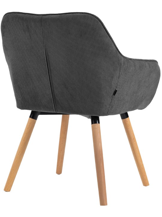 Chaise de salle à manger Vienna Cord natura, gris foncé