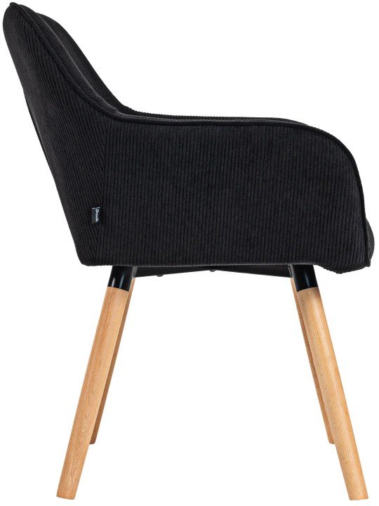 Chaise de salle à manger Vienna Cord natura, noir